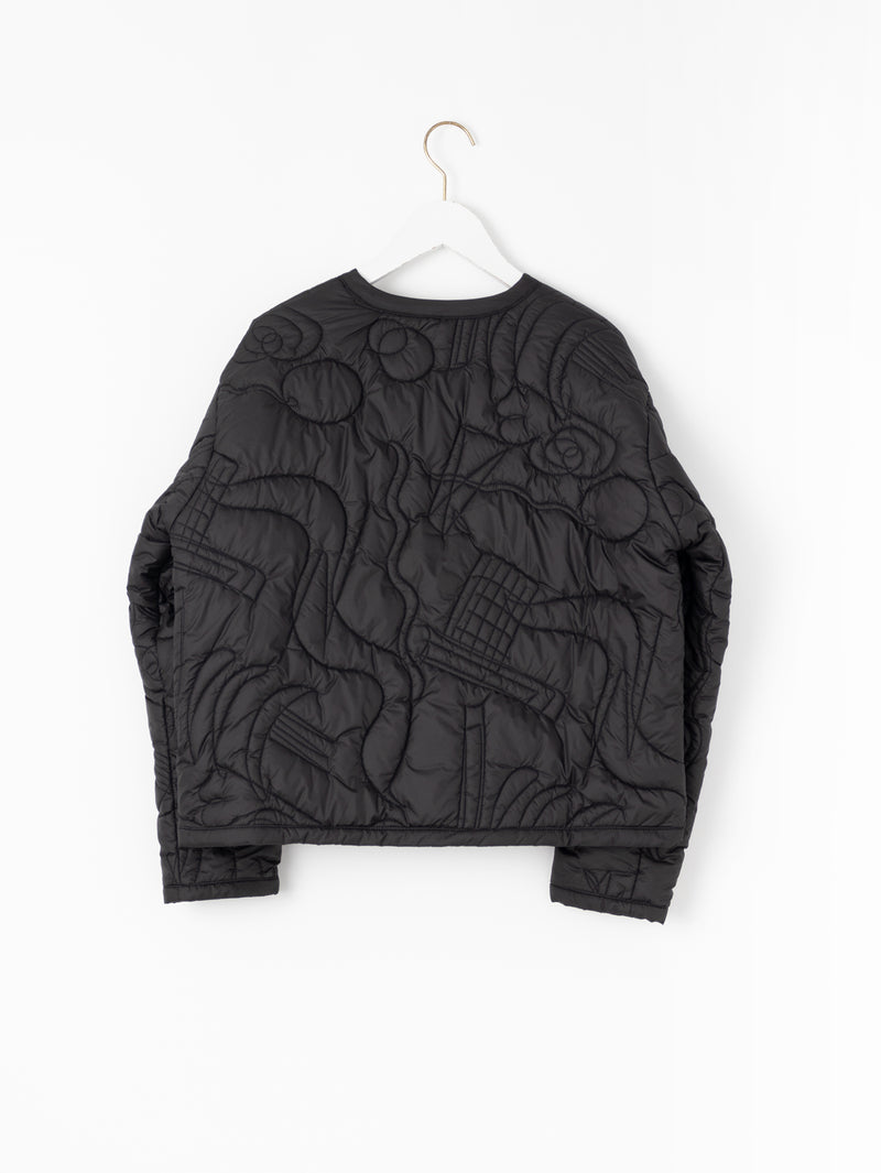 &lt;Quilted W Cocoon Coat&gt; Abstract