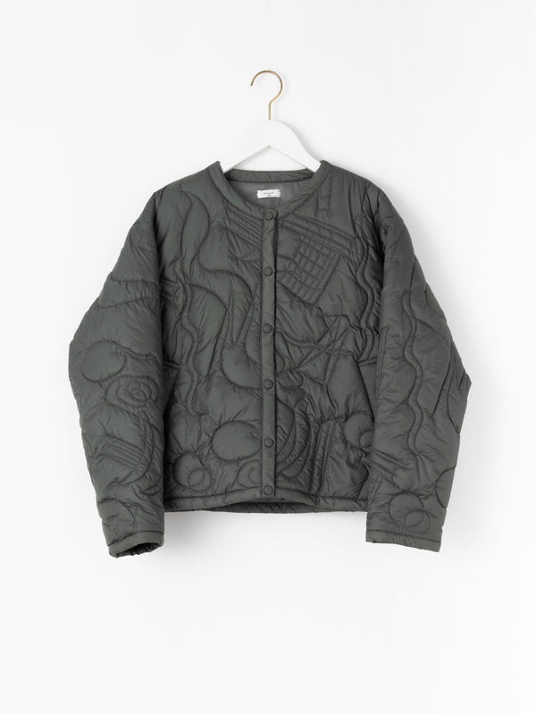 &lt;Quilted W Cocoon Coat&gt; Abstract