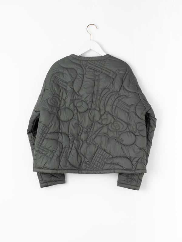 &lt;Quilted W Cocoon Coat&gt; Abstract