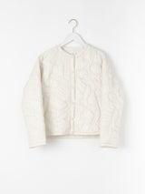 &lt;Quilted W Cocoon Coat&gt; Abstract