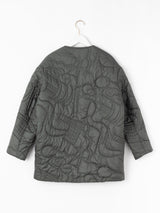 &lt;Quilted W Cocoon Coat&gt; Abstract