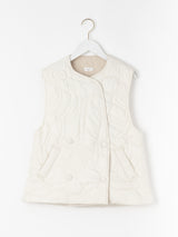 &lt;Quilted W Cocoon Coat&gt; Abstract