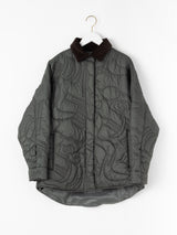 &lt;Quilted W Cocoon Coat&gt; Abstract