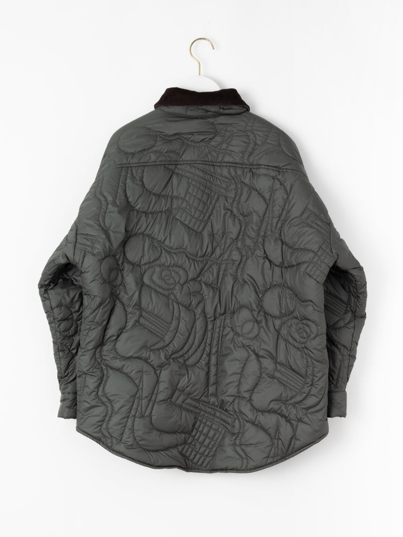 &lt;Quilted W Cocoon Coat&gt; Abstract