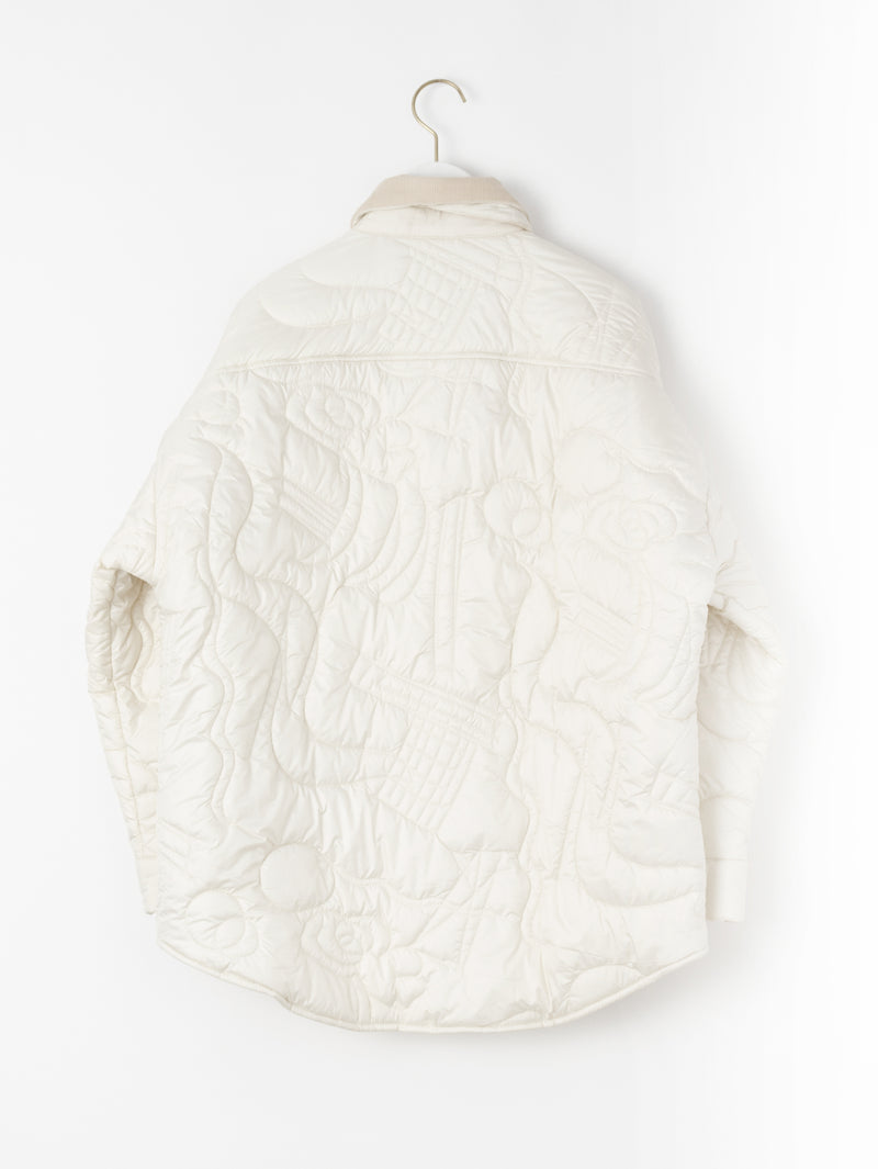 &lt;Quilted W Cocoon Coat&gt; Abstract