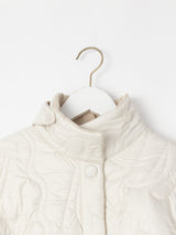 &lt;Quilted W Cocoon Coat&gt; Abstract