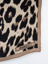 WOOL SILK STOLE HERRINGBONE WEAVE 120 / LEOPARD BEG