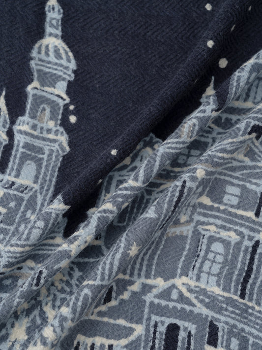 ＜ウールシルクストールヘリンボーン織120＞サイレントナイト