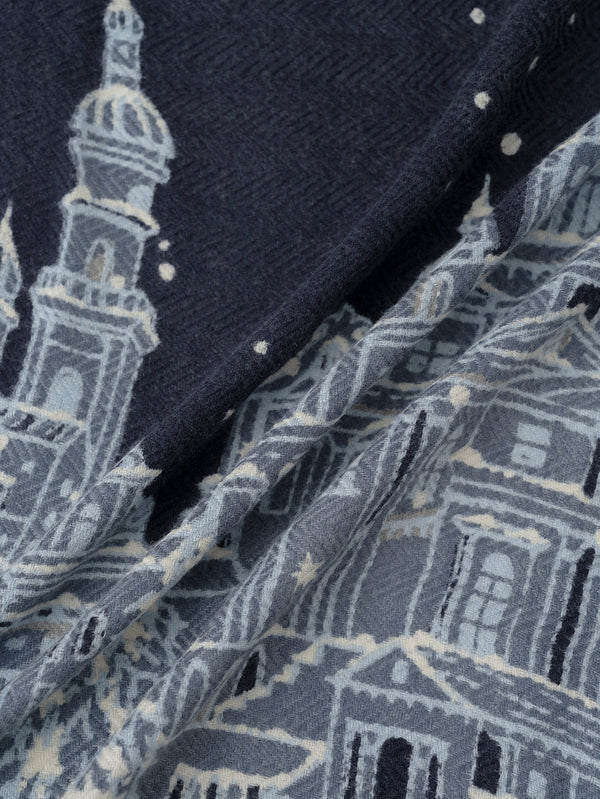 ＜ウールシルクストールヘリンボーン織120＞サイレントナイト