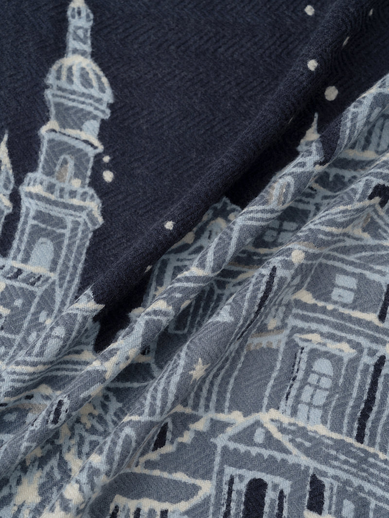 ＜ウールシルクストールヘリンボーン織120＞サイレントナイト