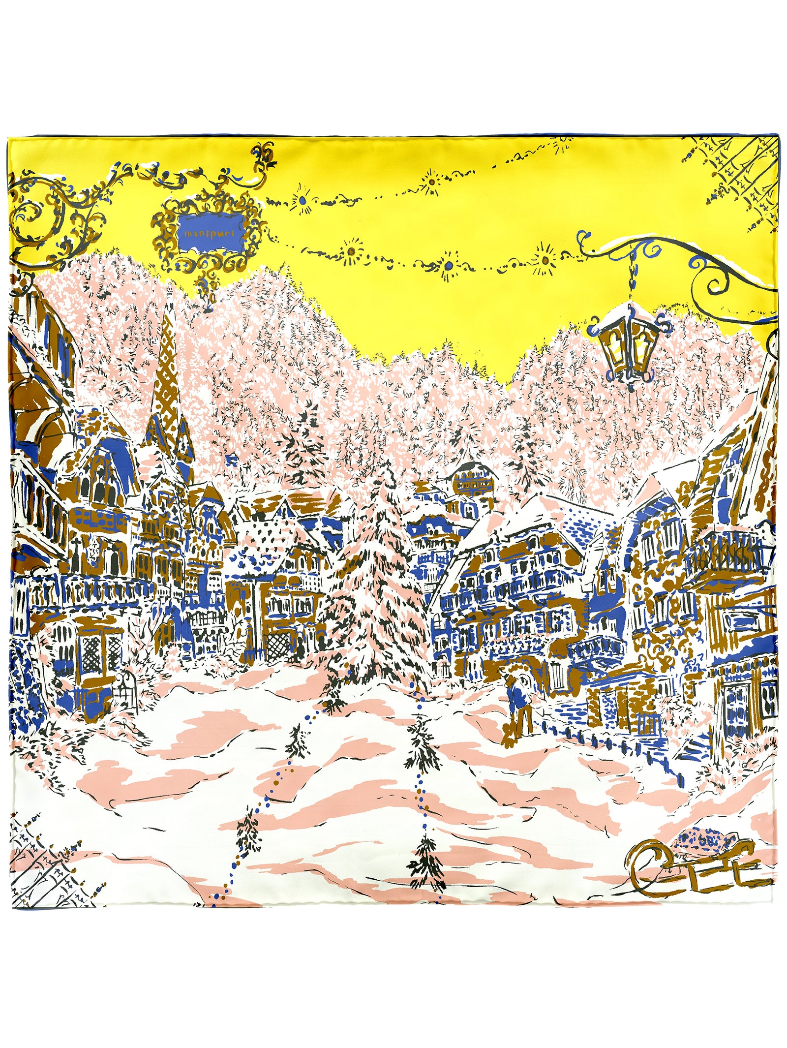 シルクスカーフ88＞ウィンタリーランドスケープ – manipuri