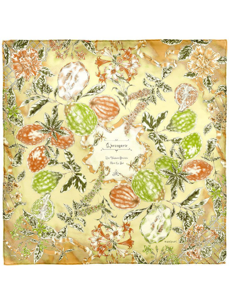 SILK SCARF 65 / ORANGERIE GARDEN