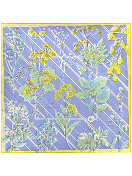 SILK SCARF 65 / BOTANICAL STRIPE