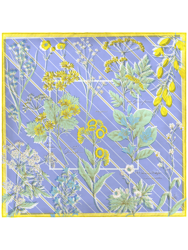 ＜シルクスカーフ65＞ボタニカルストライプ