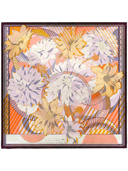 SILK SCARF 88 / COLLAGE DAHLIA RONDO