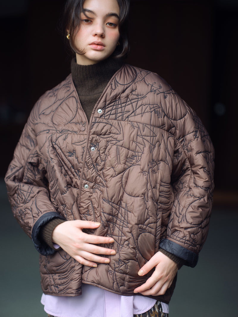 &lt;Quilted Variant Jacket&gt; Reversible Mountain