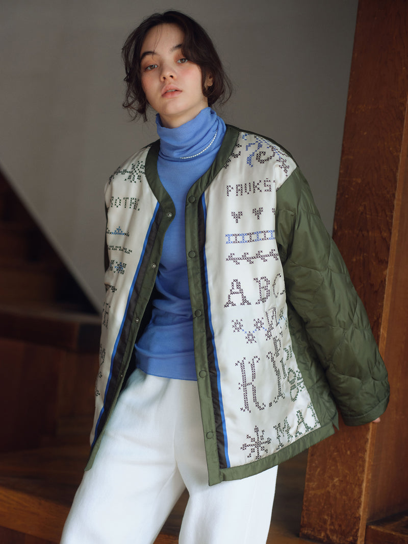 &lt;Military Jacket UNISEX&gt; Reversible Cross Stitch Bandana