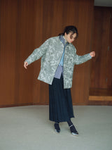 &lt;Jacquard Cocoon Coat&gt; Arabesque