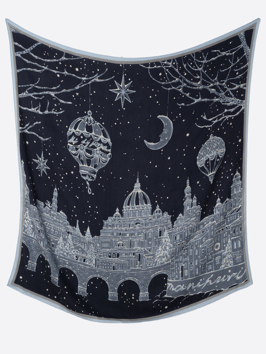 ＜ウールシルクストールヘリンボーン織120＞サイレントナイト