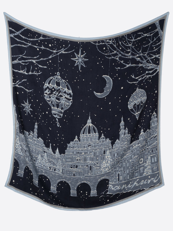 ＜ウールシルクストールヘリンボーン織120＞サイレントナイト