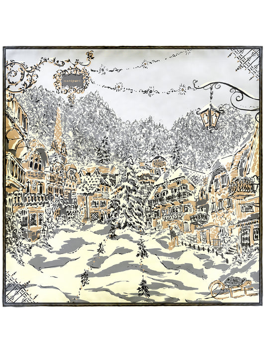 SILK SCARF 65 / WINTERY LANDSCAPE