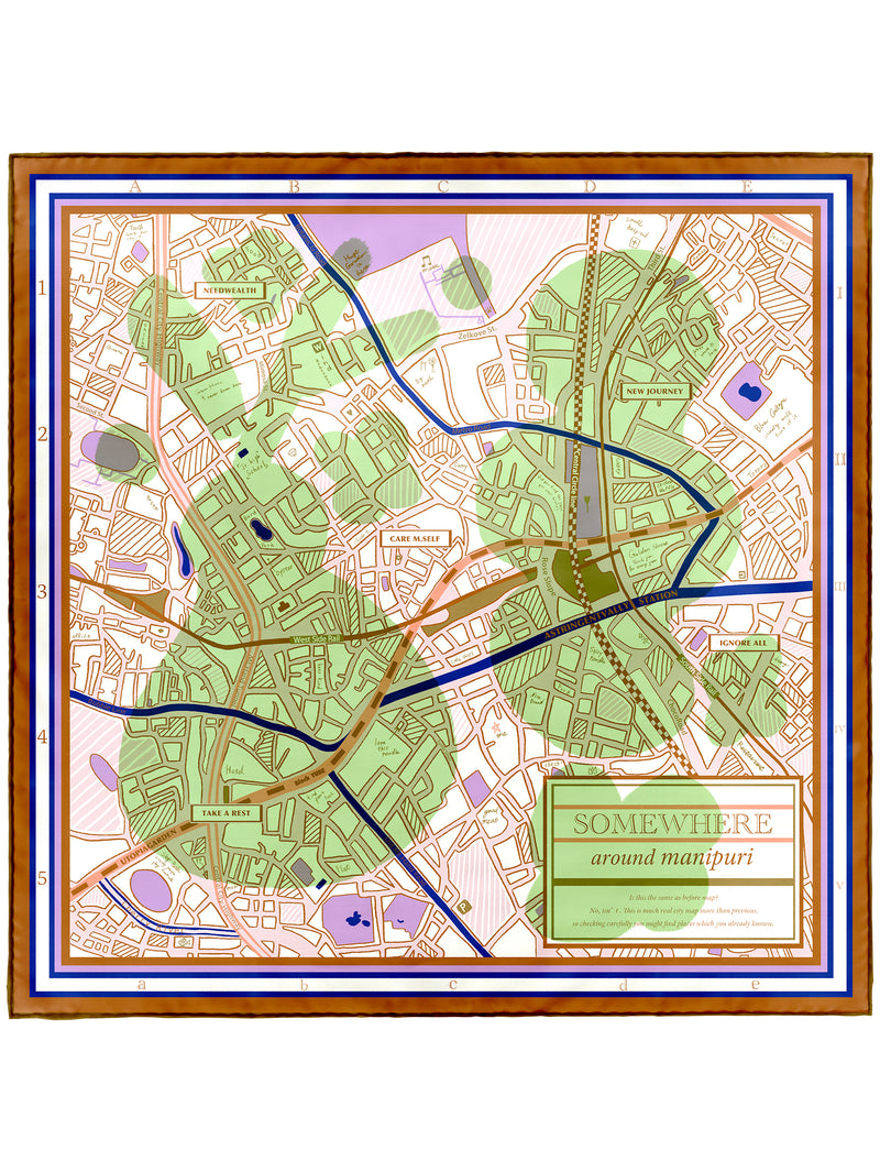 ＜シルクスカーフ88＞コラージュサムウェア