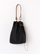 PLAIN SILK BUCKET BAG / BLACK