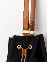 PLAIN SILK BUCKET BAG / BLACK