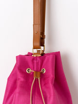 PLAIN SILK BUCKET BAG / PINK