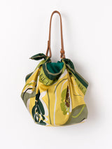 PLAIN SILK BUCKET BAG / GREEN