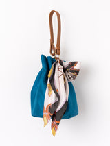 PLAIN SILK BUCKET BAG / BLUE