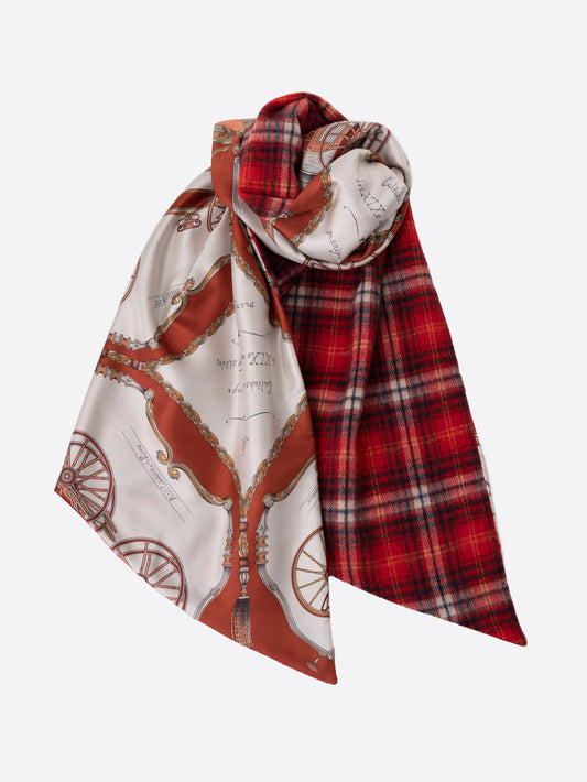 WOOL SILK W MUFFLER / CARRIAGE