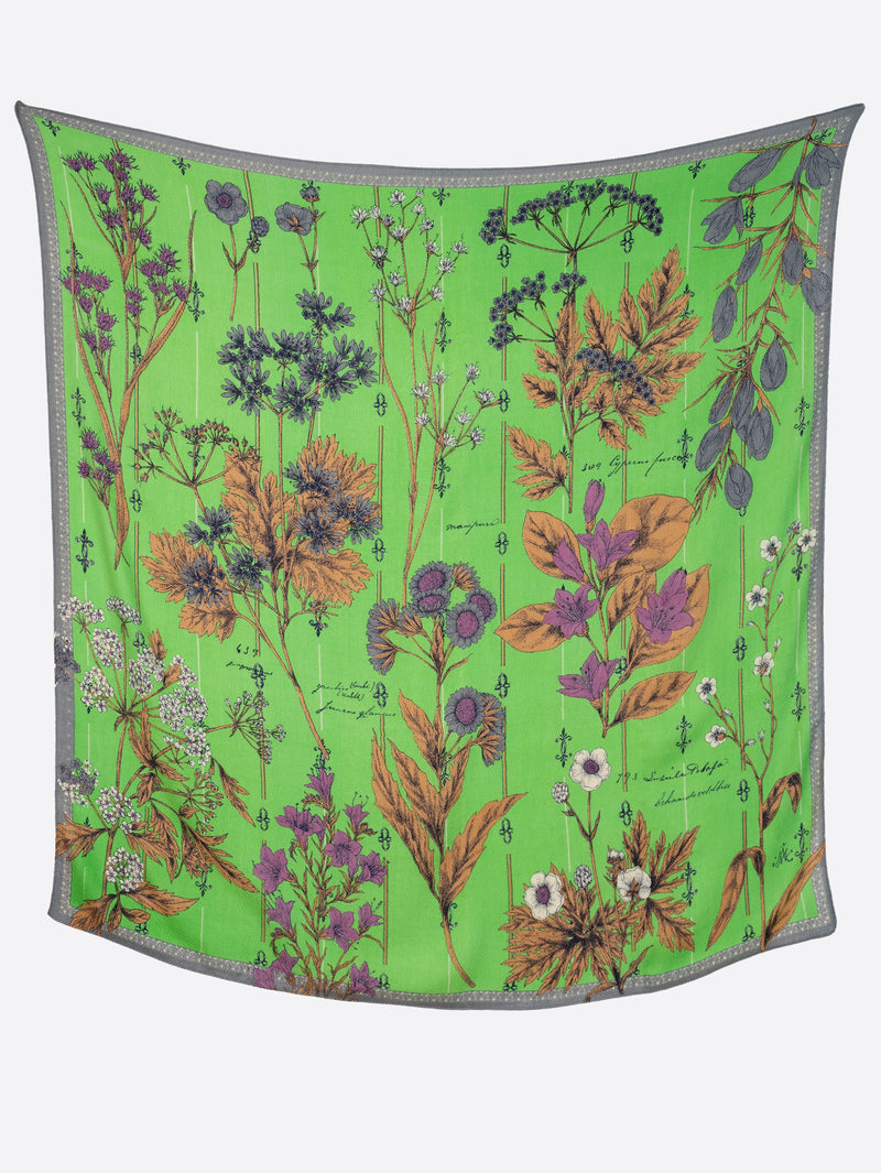 ＜ウールシルクストールヘリンボーン織120＞ボタニカルストライプ