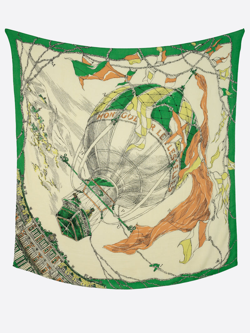 ＜ウールシルクストールヘリンボーン織120＞モンゴルフィエバルーン