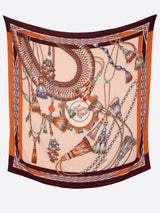 &lt;Wool Silk Stole Herringbone Weave 120&gt; Vivace Tassel