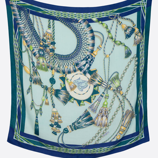 ウールシルクストールヘリンボーン織120＞ヴィヴァーチェタッセル