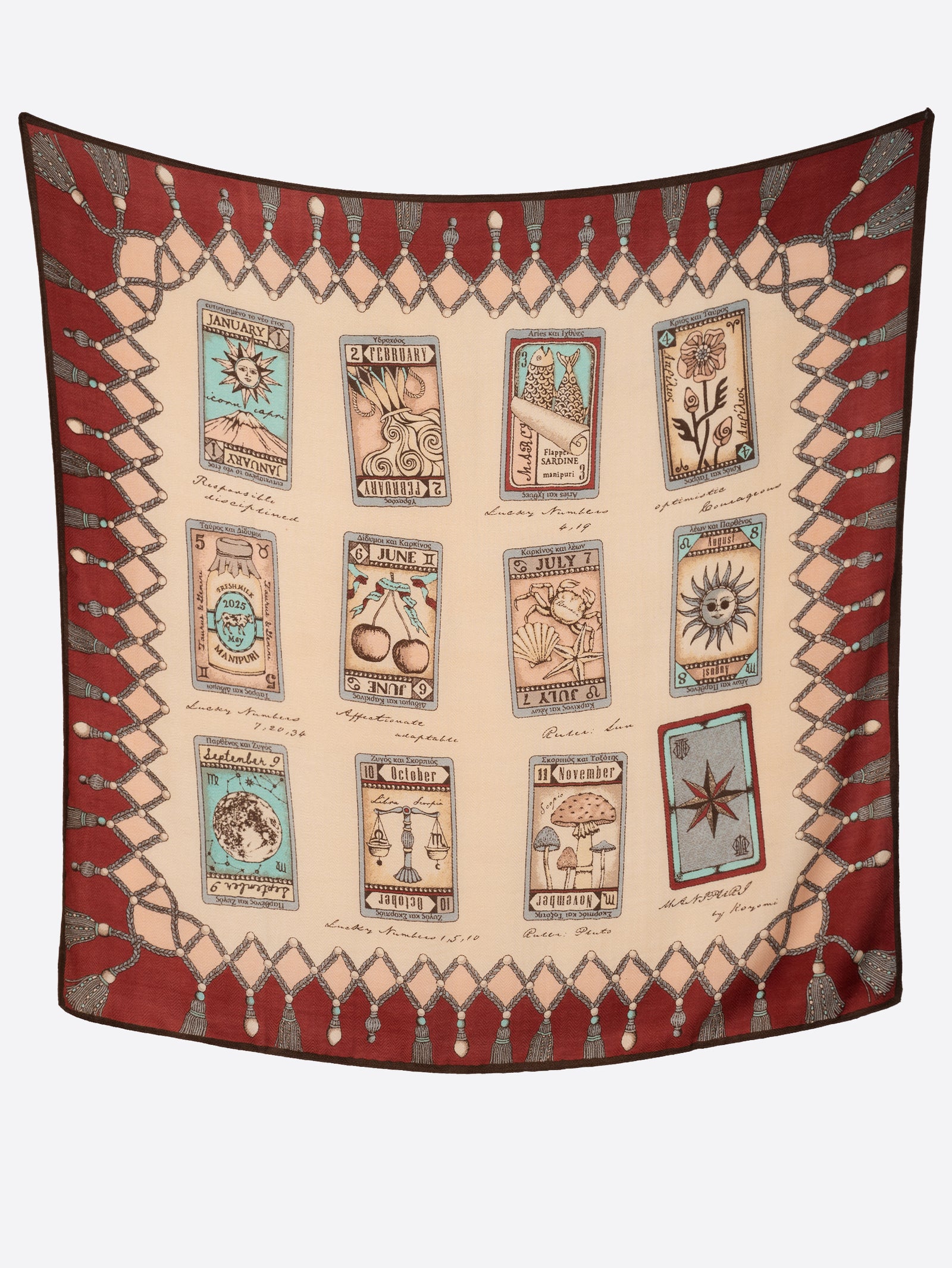 ウールシルクストールヘリンボーン織120＞タロット – manipuri