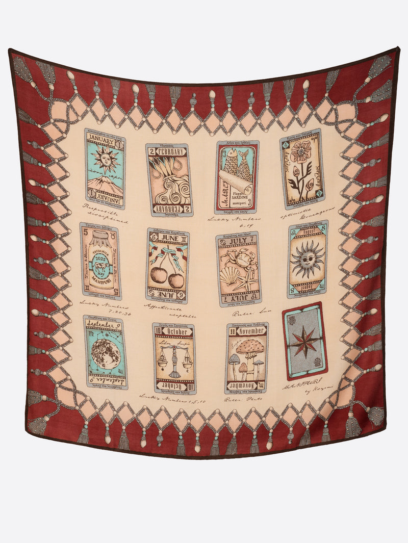 &lt;Wool Silk Stole Herringbone Weave 120&gt; Tarot