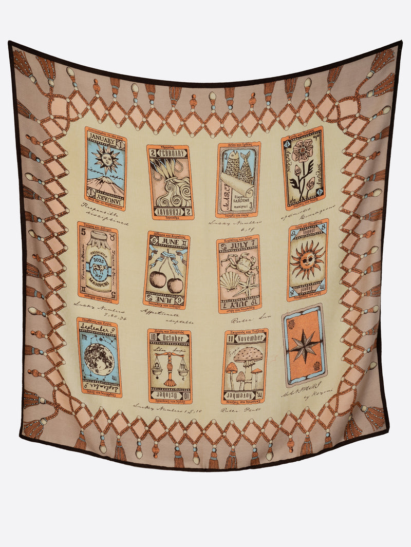 &lt;Wool Silk Stole Herringbone Weave 120&gt; Tarot