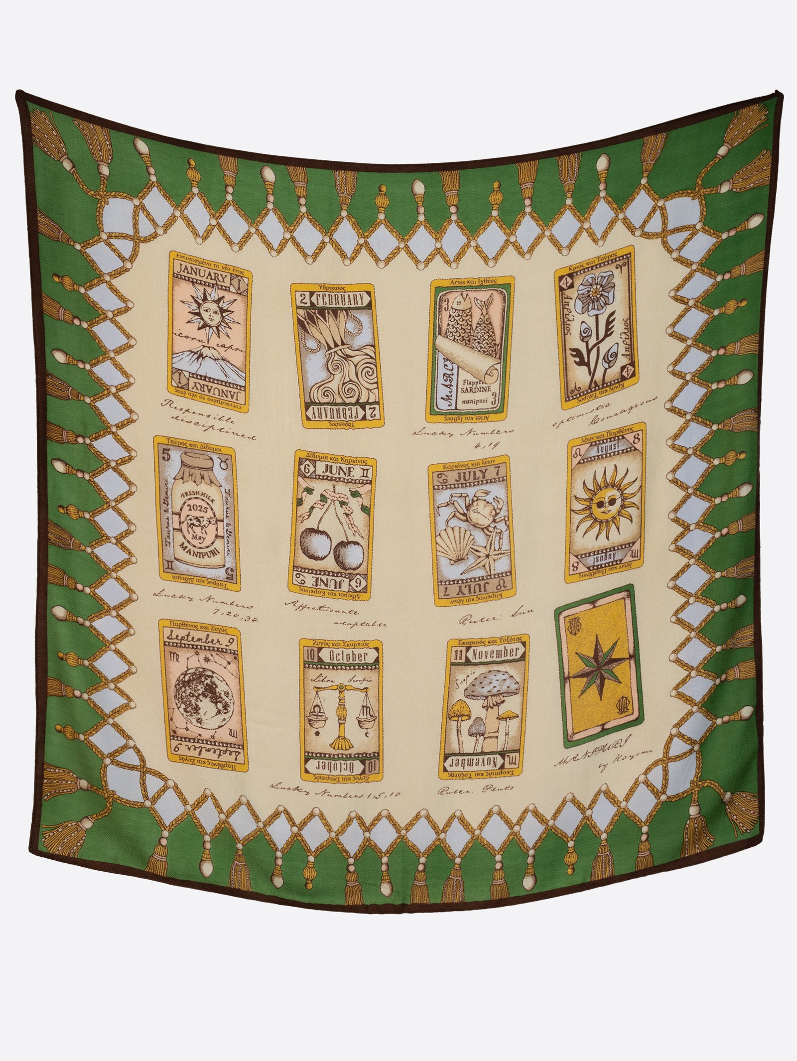 ウールシルクストールヘリンボーン織120＞タロット – manipuri