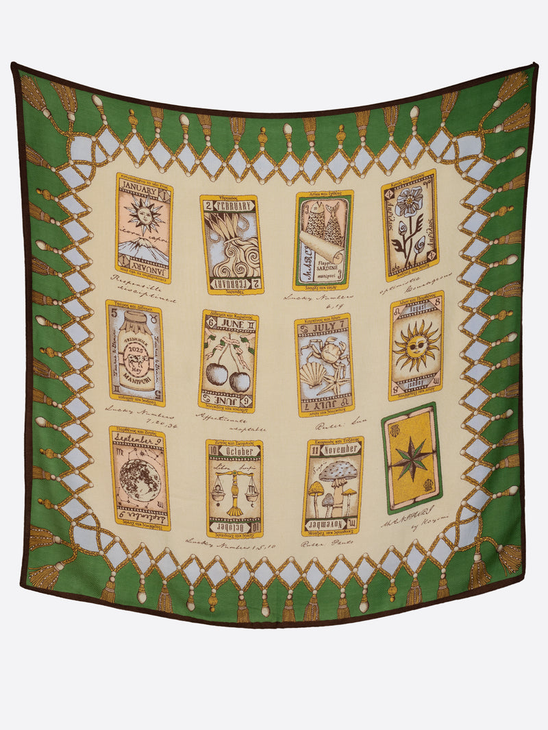 &lt;Wool Silk Stole Herringbone Weave 120&gt; Tarot