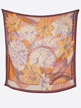 &lt;Wool Silk Stole Herringbone Weave 120&gt; Collage Dahlia Rondo