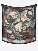 &lt;Wool Silk Stole Herringbone Weave 120&gt; Collage Dahlia Rondo