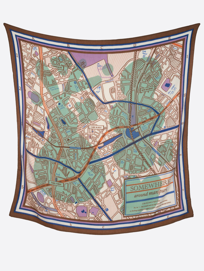 &lt;Wool Silk Stole Herringbone Weave 120&gt; Collage Somewear