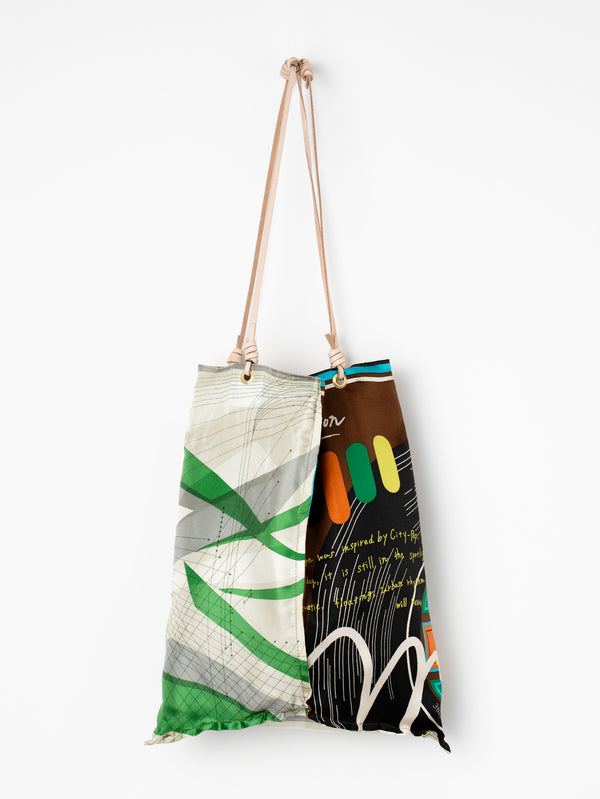 REVERSIBLE PRINT TOTE BAG L / RECORD