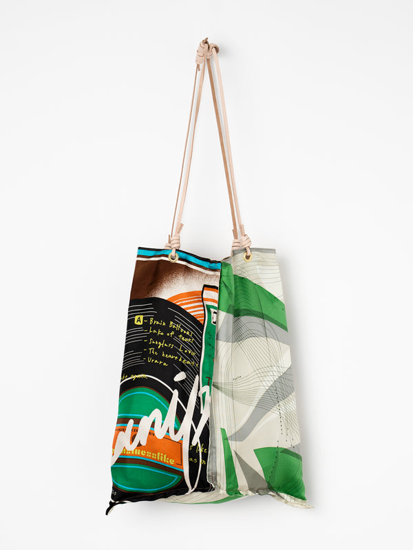REVERSIBLE PRINT TOTE BAG L / RECORD