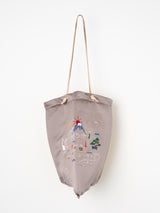 EMBROIDERED PRINT TOTE BAG L / COLLAGE SOMEWHERE