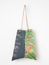 EMBROIDERED PRINT TOTE BAG L / BOTANICAL STRIPE