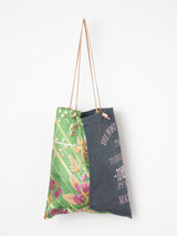 EMBROIDERED PRINT TOTE BAG L / BOTANICAL STRIPE
