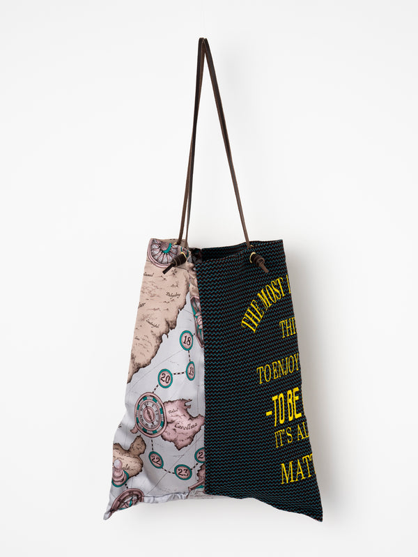 EMBROIDERED PRINT TOTE BAG L / MONOPOLI